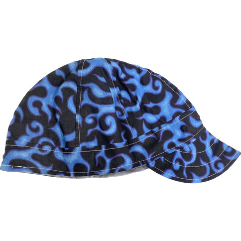 BB Non FR Blue Flames Welding Cap (CLOSEOUT)