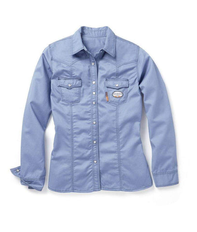 Rasco FR Women's Work Shirt-Khaki/Work Blue Work Blue / S